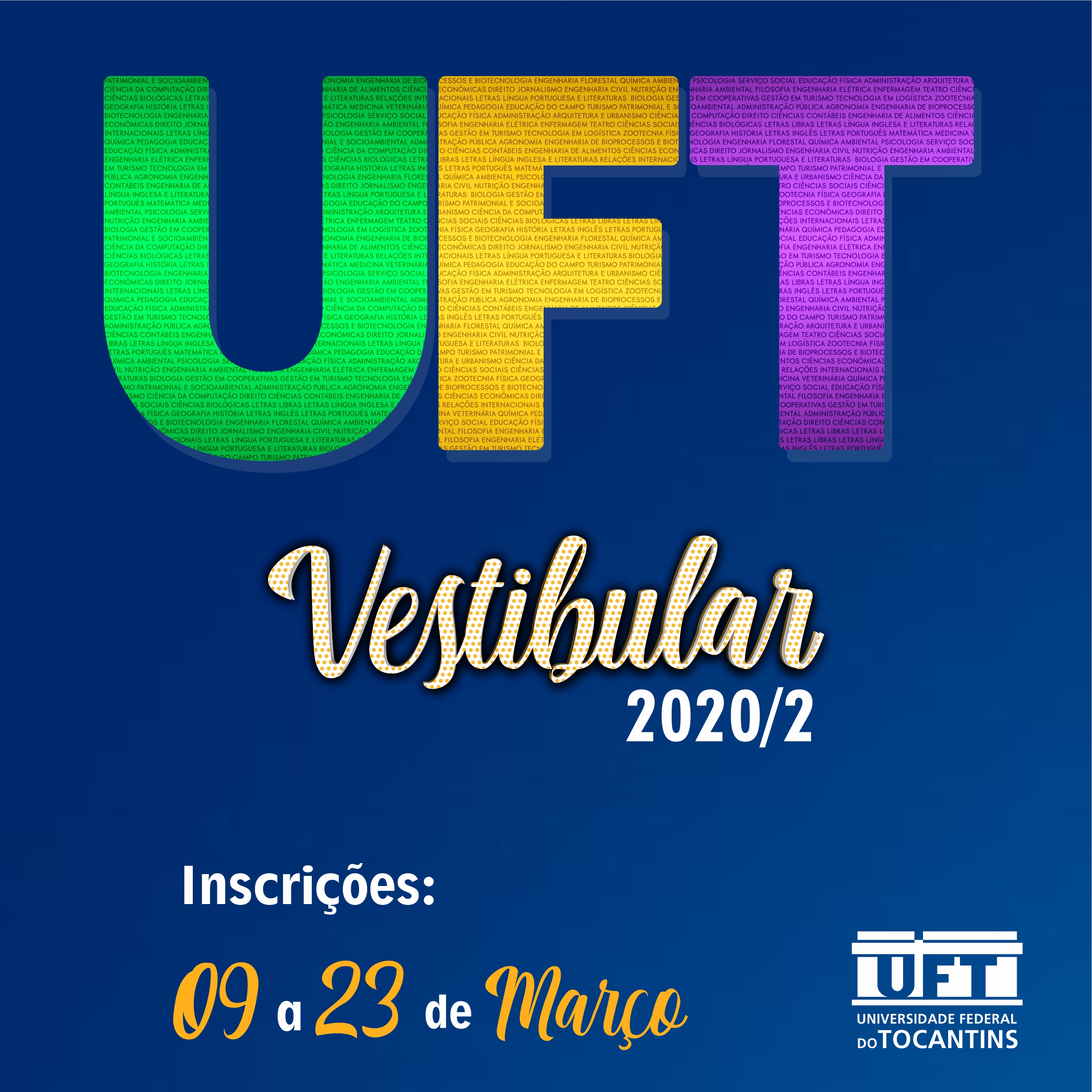 Química Integral Vestibular UFT 2020.2 suspende provas. Inscrições vão